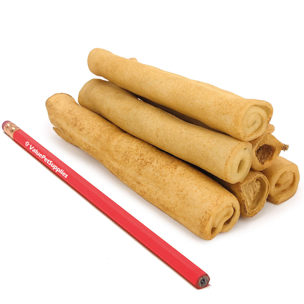 USA Retriever Rolls for Small Dogs, Premium Thick Cut Rawhide, Thin 5 Inch, Smoked, 25 Count - USA Wholegrain Beef, One-Piece, Easy Digestion, High Protein 